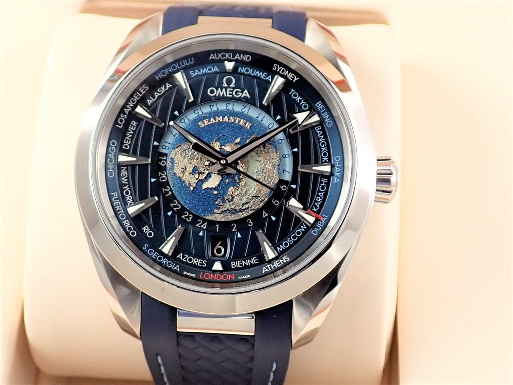 omega Seamaster Aqua Terra 150M Co-Axial Master Chronometer GMT Worldtimer 43mm Reference 220.12.43.22.03.001