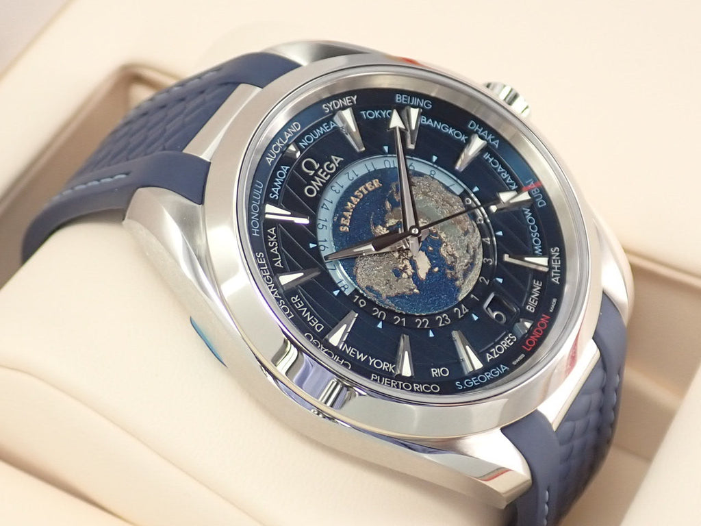 omega Seamaster Aqua Terra 150M Co-Axial Master Chronometer GMT Worldtimer 43mm Reference 220.12.43.22.03.001